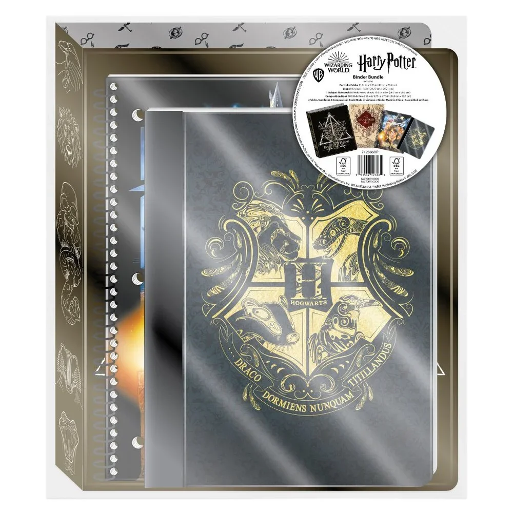 Harry Potter Stationery Bundle -Binder, Notebook, Composition Book, Folder (New)